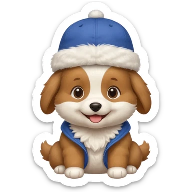 baby dog with a cap sticker
