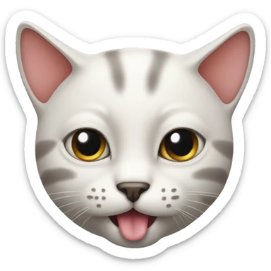 Cat with tongue out and crossed eyes sticker