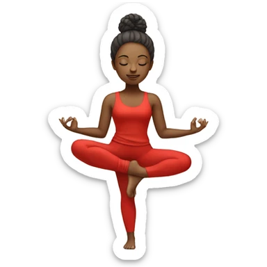  yoga girl in red yoga sticker
