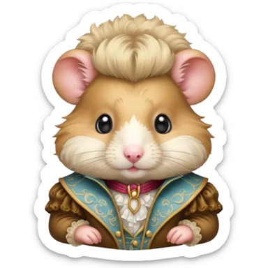 rococo fancy hamster with wig sticker