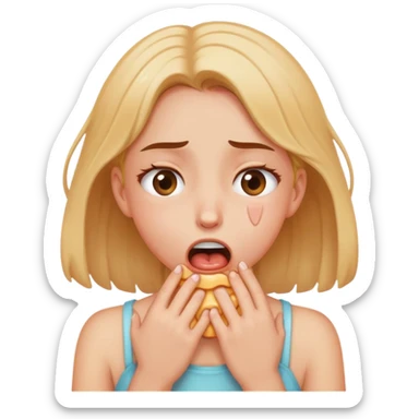 a girl chocking herself out as a joke sticker