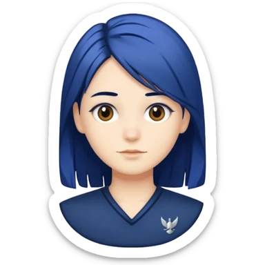 Navy blue hair with white streaks  sticker