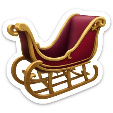 Burgundy christmas sleigh sticker