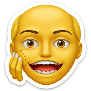 Emoji jaune qui ce mord les doigts comme si il draguait sticker