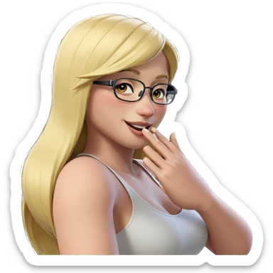 smiling girl with glasses sticker