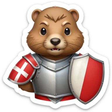 polish husaria miliatry unit but its a beaver, make him with a face like is the best fighter of all times with polish flag logo, not the whole body only the tors sticker