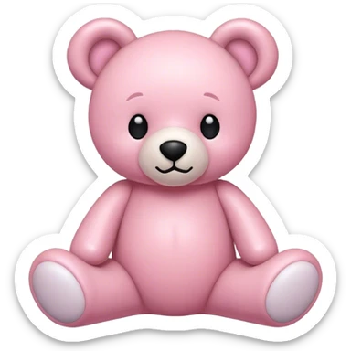 Light pink coquette teddy bear sticker