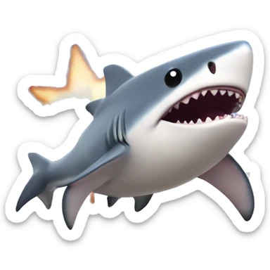 A fat shark holding the andromeda galaxy on its fin sticker