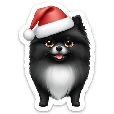 Black Pomerania and Christmas  sticker