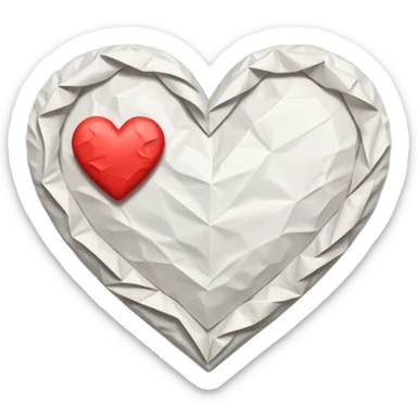 heart with a paper cutout look sticker