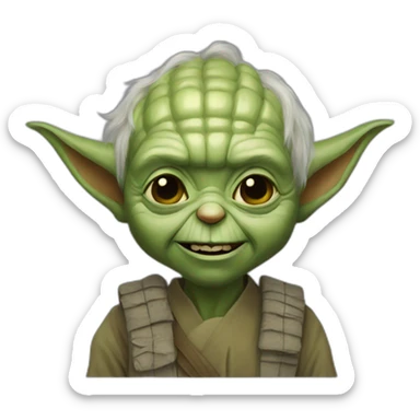 Yoda Ukrainian army smile  sticker