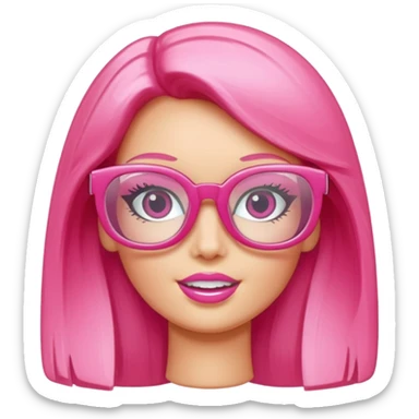  a barbie pink glasses sticker