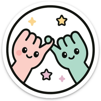 little alchemy style icon
subject: a promise
border: medium-black
shape: round, circular
background: white
style: full color fill with medium black outlining sticker