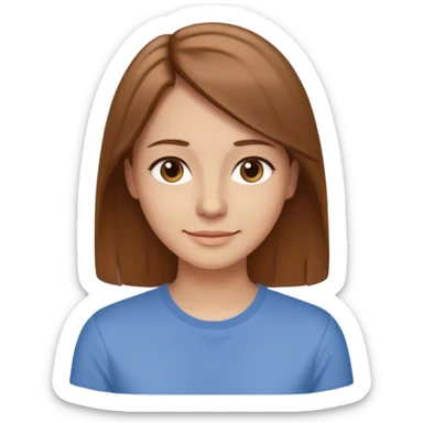 30 yr light brown hair long straight hair, brown eyes, suttle smile sticker