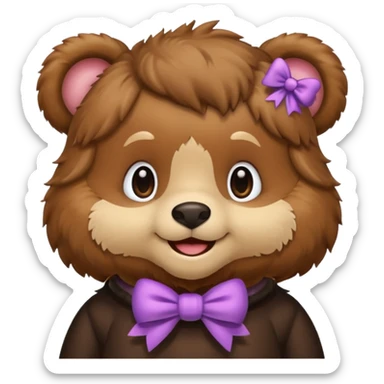 Cozy Bear with a bow sticker