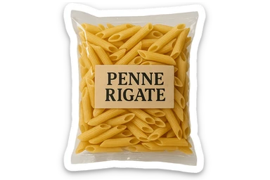 pacco di pasta (penne rigate) realistico, 4k sticker
