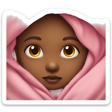 A baby girl wrapped in a pink blanket  sticker
