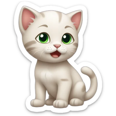 Kitten that is going to cry sticker
