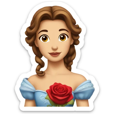 Princess Belle with rose sticker