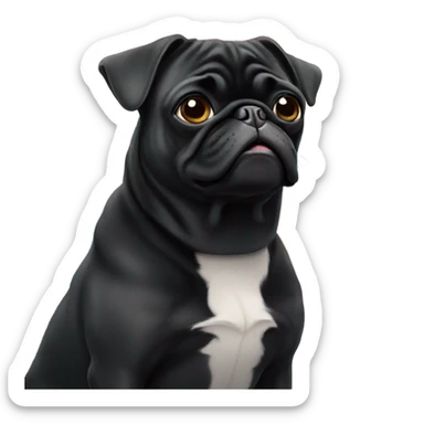 Black pug on ferry sticker