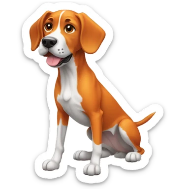 pointer orange dog sticker