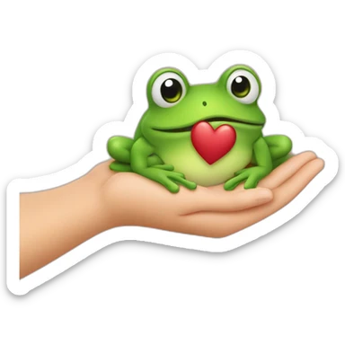 Grenouille qui tient un coeur dans ses mains sticker