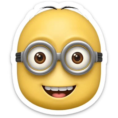 Minion emoji with a round head  sticker