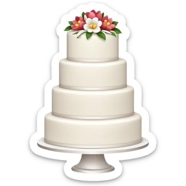 wedding cake white 3 tier sticker