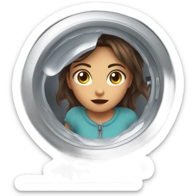 girl stuck in washingmachine sticker