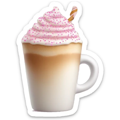 Latte in small cup with pink sprinkles sticker