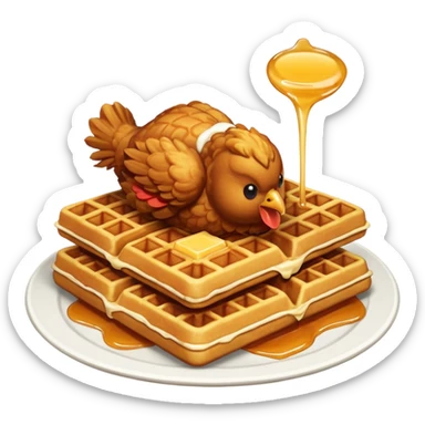 Chicken & waffles sticker