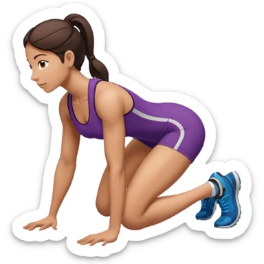 Woman crawling side profile sticker