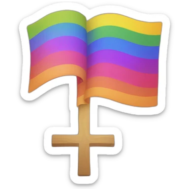 LGBT+ flag cross svasti ka in the middle sticker