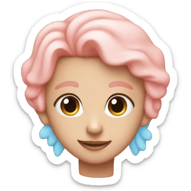 pastel pink blue orange heart sticker