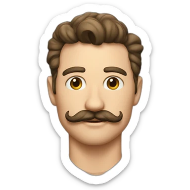 beau cunningham moustache really cool dude sticker