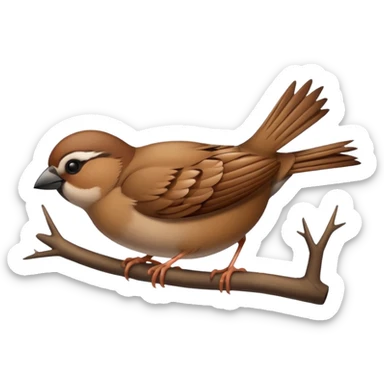 A sparrow is sleeping sticker