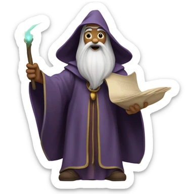 Wizard holding a schedule and waving his wand at it sticker