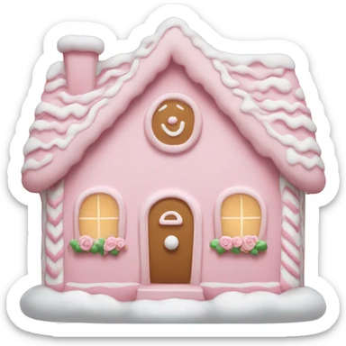 pale pink gingerbread house sticker