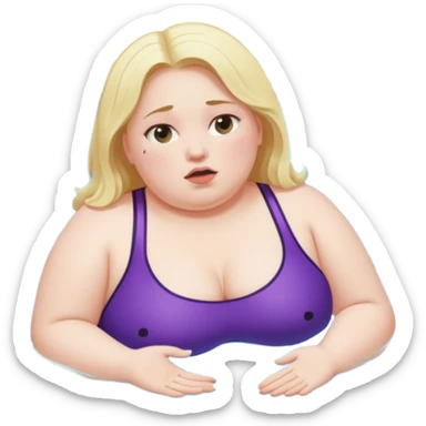 Fat girl drowning other girl in pool sticker