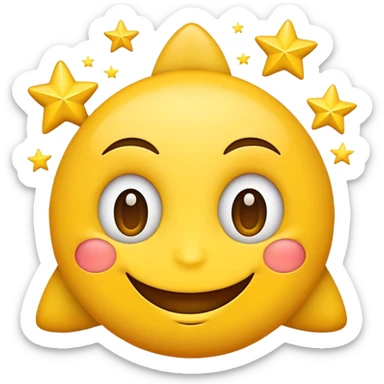 Emoji big smile stars as eyes sticker