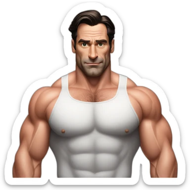 Jon hamm bodybuilder sticker