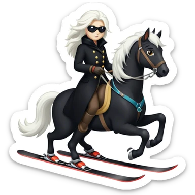 Dark horse on 2 skis sticker