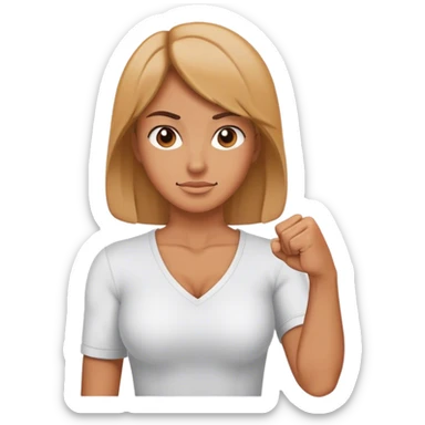 Ladys fist raising sticker