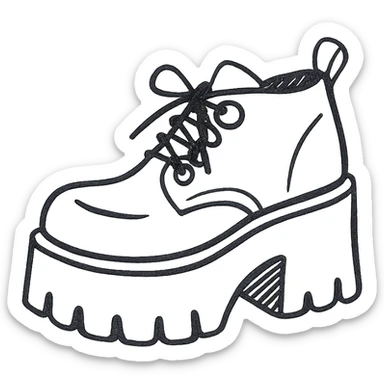 BLACKPINK-inspired gothic shoes, no hearts, sketchy and bold, black and pink sticker