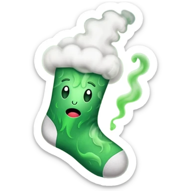stinky sock with green smoke sticker