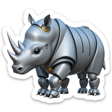 Giant robot rhinoceros sticker