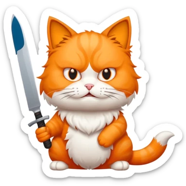 Killer cat with knife sticker