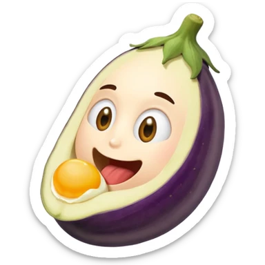 Somone eating a egg plant sticker