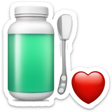 medicamento con una tacha roja encima sticker