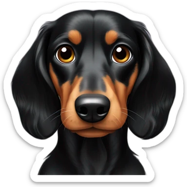 long haired black and tan dachshund sticker